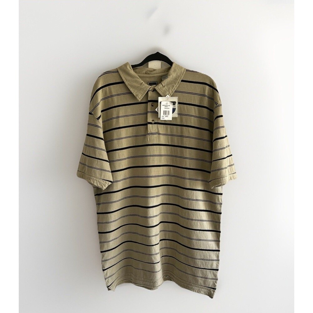 Sport  Striped Polo Shirt   Large NWT Beige